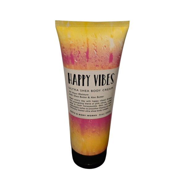 Bath & Body Works Happy Vibes Ultra Shea Body Cream 8 Oz 24 Hour Moisture - Picture 1 of 2